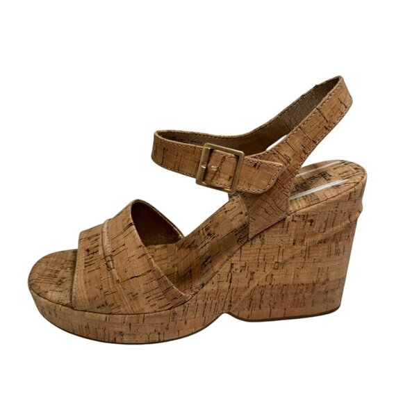 NEW Korks Kork Ease Bardot II Sandal Platform Wedge Cork Natural Size 10 - Picture 1 of 6